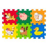 Plastica habtapi puzzle állatokkal, 6 darabos
