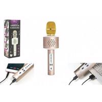 Teddies Karaoke mikrofon Bluetooth, arany, elemekre működik, USB kábellel