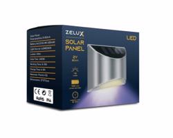 Zelux LED Szolár napelemes fali lámpa EZÜST
