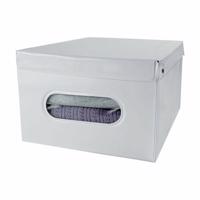 Compactor SMART összecsukható tárolódoboz  fedéllel, 50 x 42 x 28 cm, fehér, fehér, L