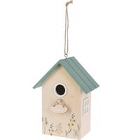 Fából készült madárház Home, zöld, 16,5 x 10 x21,5 cm
