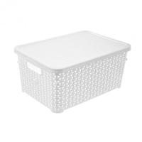 Orion doboz fedéllel RATAN, 10 l, fehér, fehér