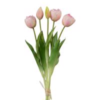 Tulipán műcsokor világos rózsaszín, 38 cm
